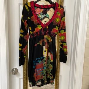 Desigual 100%cotton XS dress floral